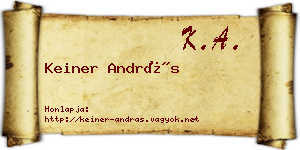 Keiner András névjegykártya